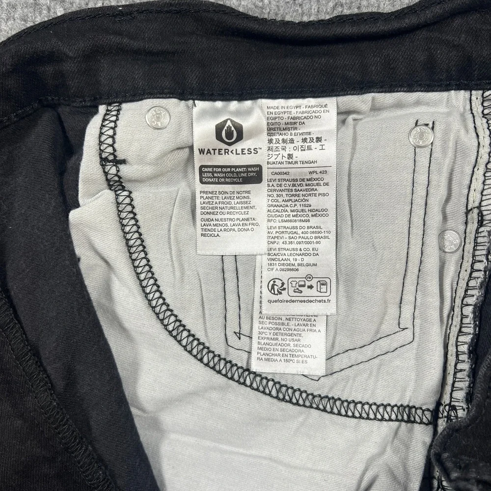 Levis 511 Shorts Mens 40 Black Denim Cotton Stretch Slim Fit Mid‎ Rise Dark Wash